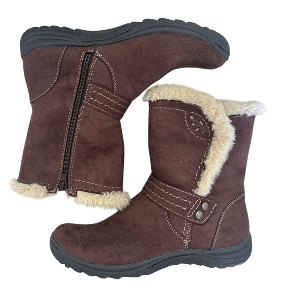 Earth Spirit Brown and Cream Faux Fur Winter Boots - Women's Size 8. NWOB - Picture 4 of 7